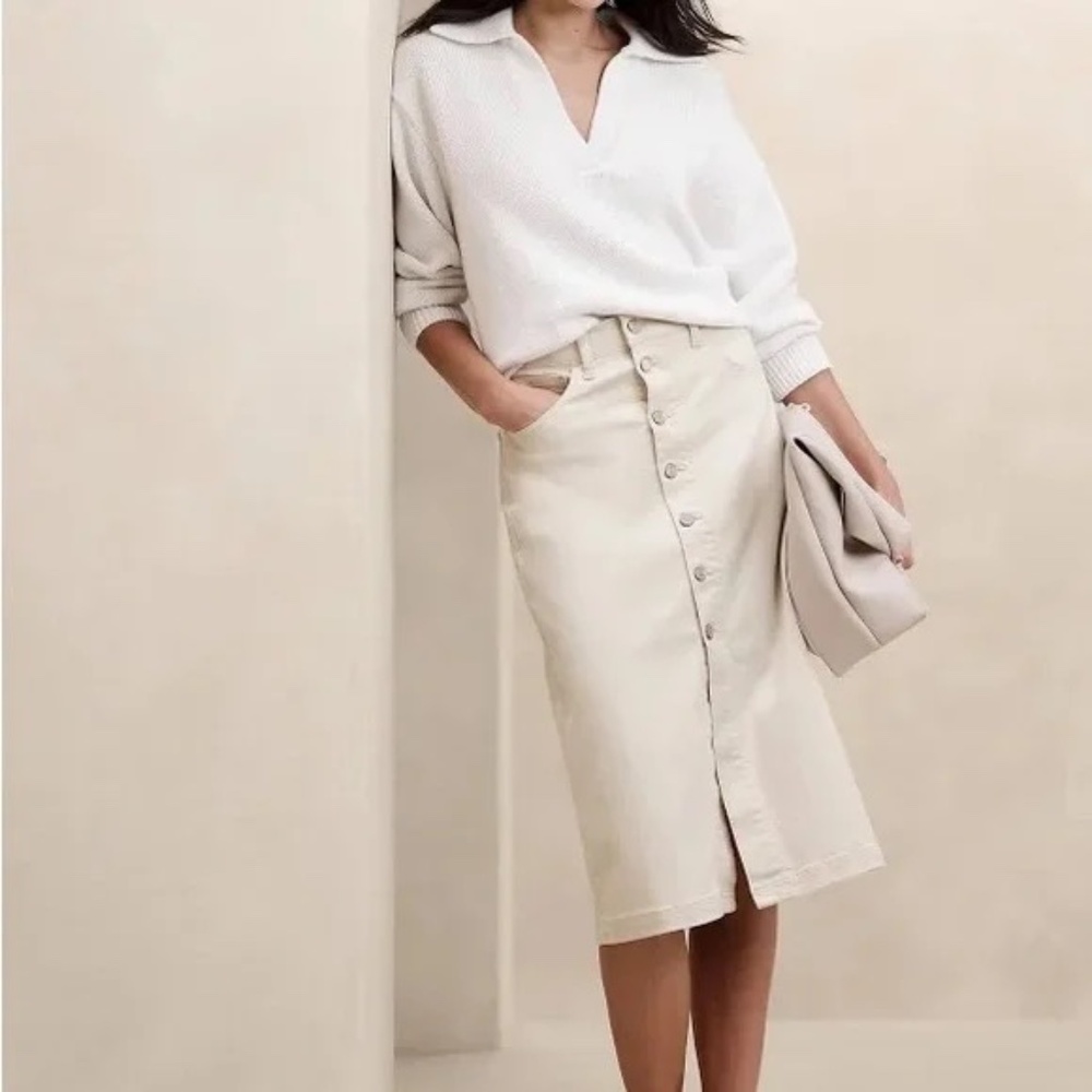 Banana Republic button front pencil skirt 14